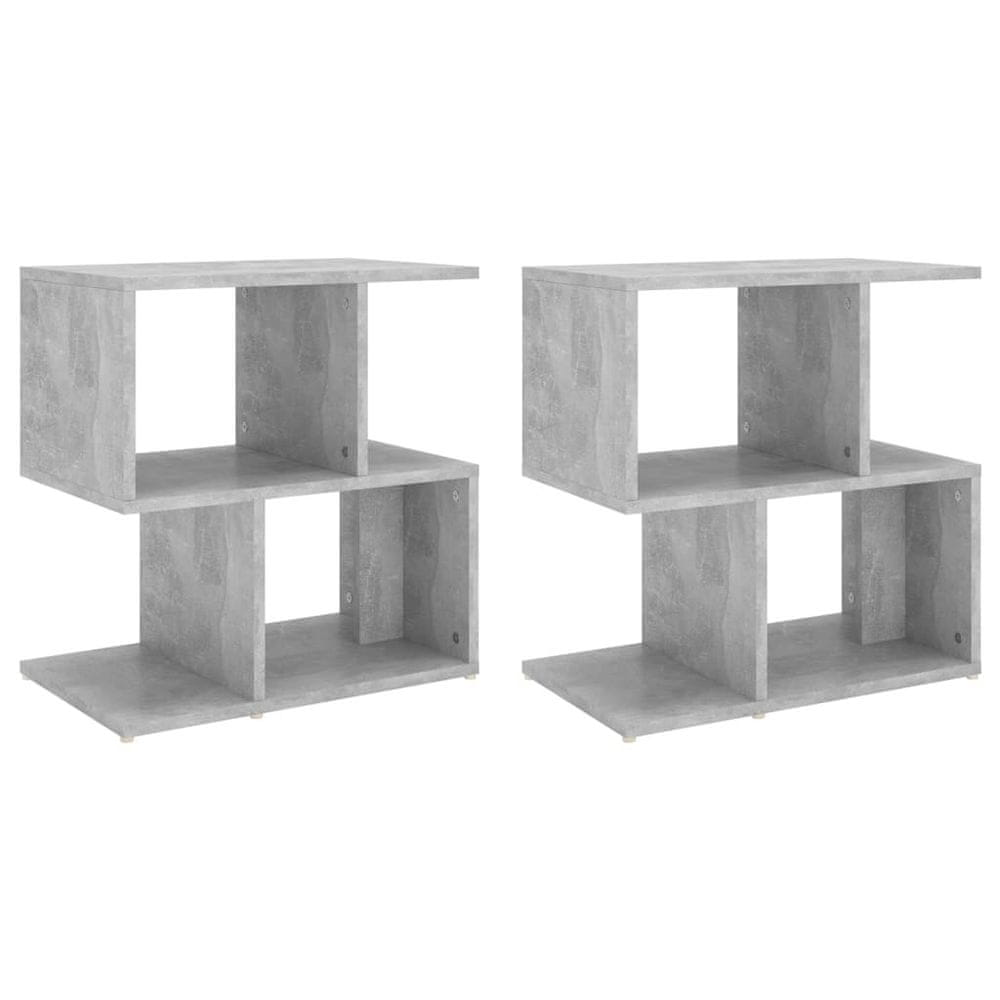 Vidaxl Nočné stolíky 2 ks betónové sivé 50x30x51,5 cm drevotrieska
